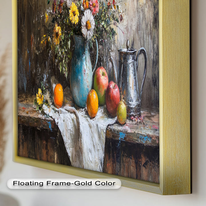 Vintage Floral & Fruit  – Still Life Art Oil Painting