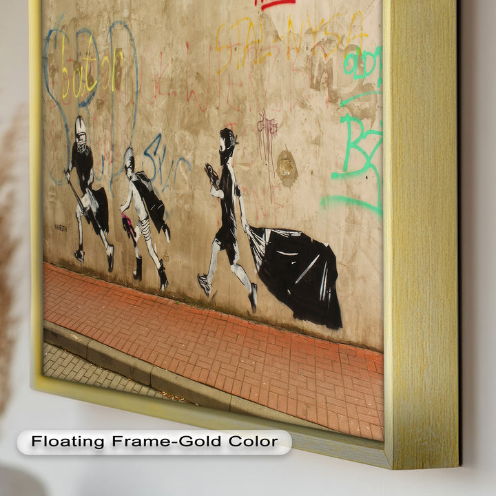 Street Rebellion Run – Urban Youth Banksy Oil Painting