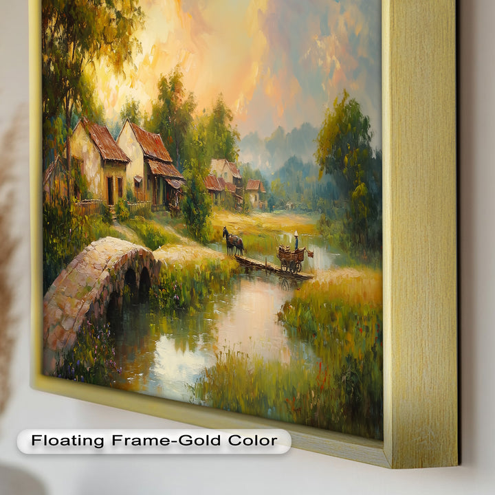 Landscape in Autumn – Serene Countryside Oil Painting