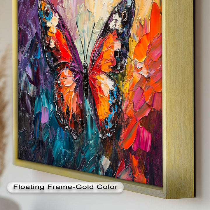Radiant Butterfly in Blooming Spectrum - Animal Oil Painting