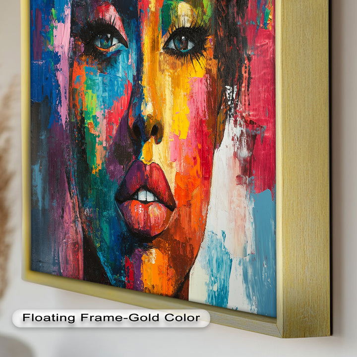 Color Reign – Vibrant Female Portrait Abstract Oil Painting