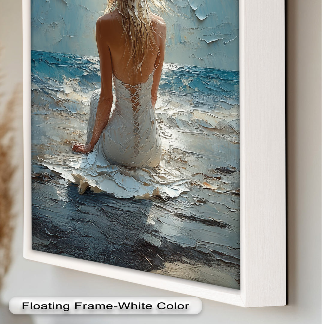 Whispers of the Tide – Serene Ocean Abstract Oil Painting