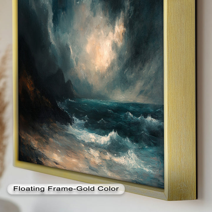 Ocean Wall Art - Stormy Coastline Seascape Oil Painting