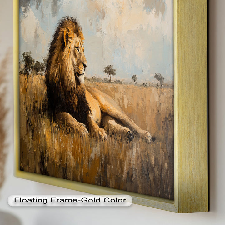 Majestic Serengeti King – Regal Lion Oil Painting