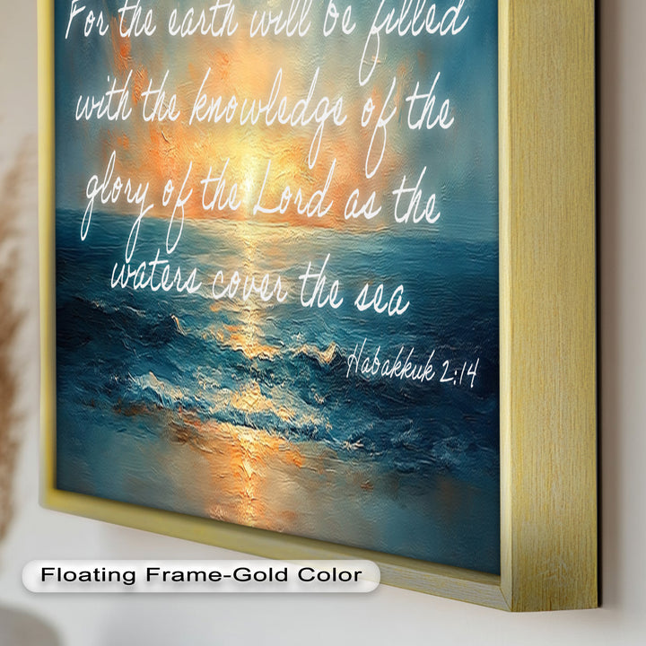 Habakkuk 2:14 – The Glory of the Lord Bible Verse Oil Painting
