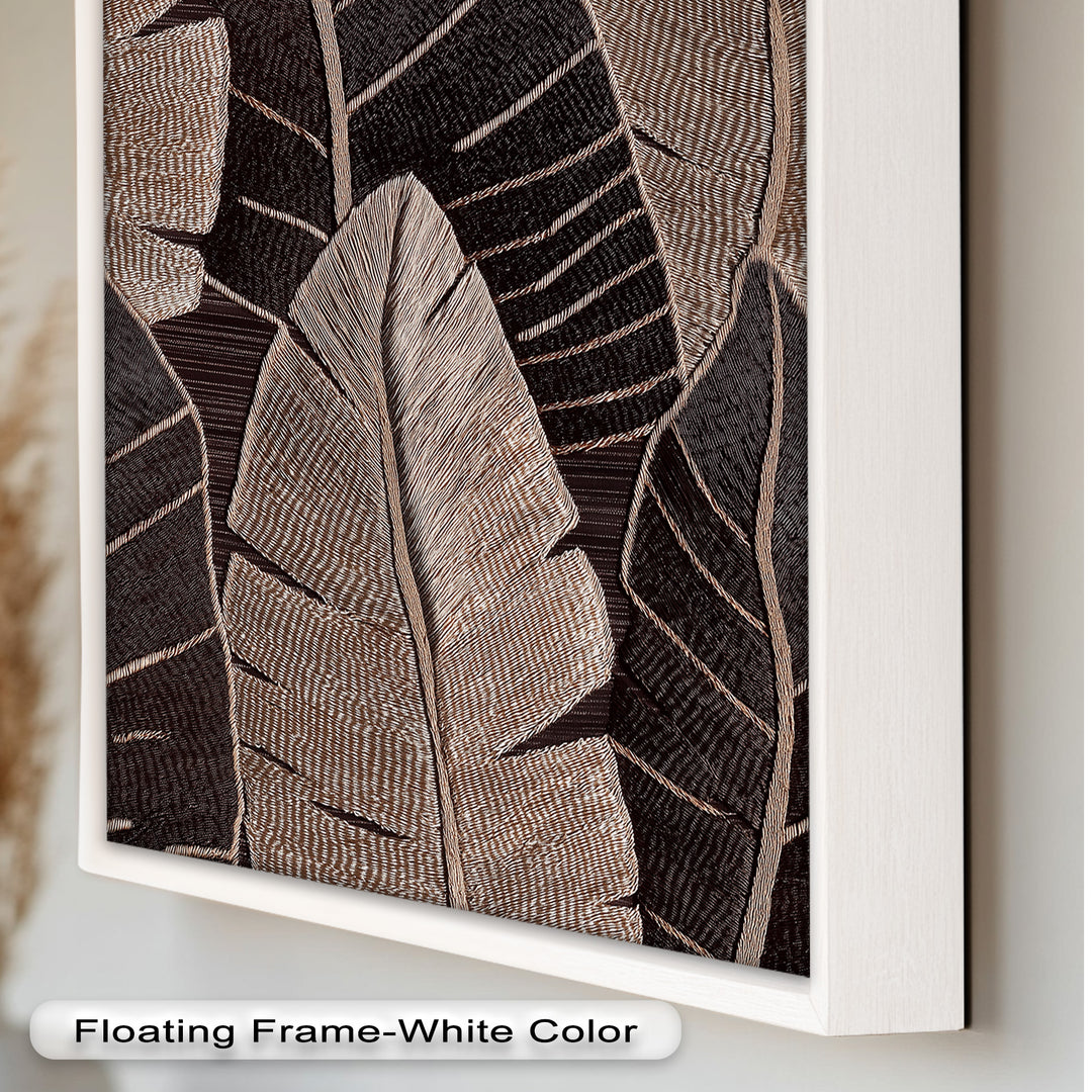 Tactile Tropics – Brown Leaf Composition Flower Oil Painting