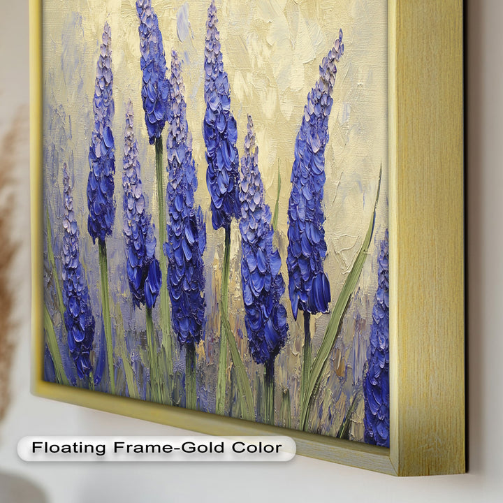 Lavender Spires in Bloom – Purple Blossom Flower Oil Painting
