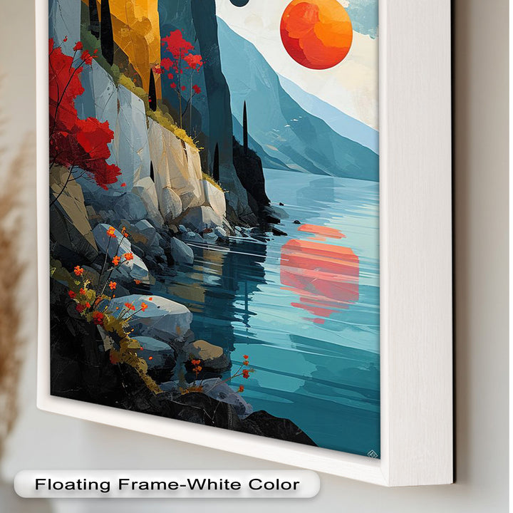 Celestial Cliffs – Surreal Coastal Landscape Picasso Oil Painting