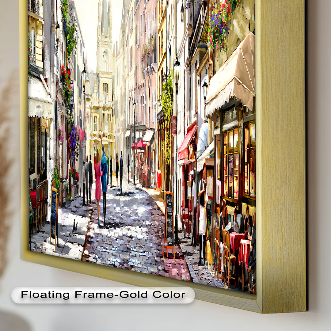 Sunlit Street von The Macneil Studio – Elegantes europäisches Ölgemälde
