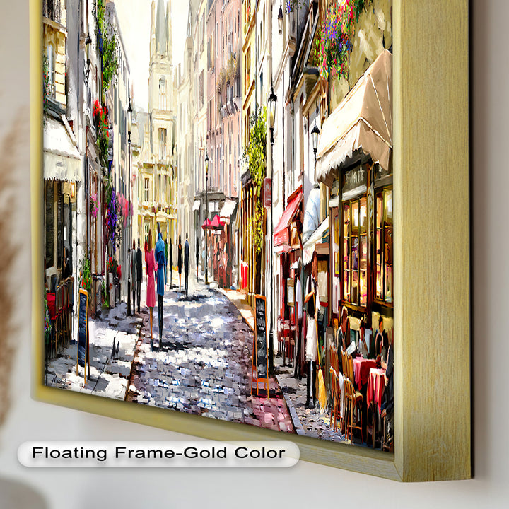 Sunlit Street von The Macneil Studio – Elegantes europäisches Ölgemälde