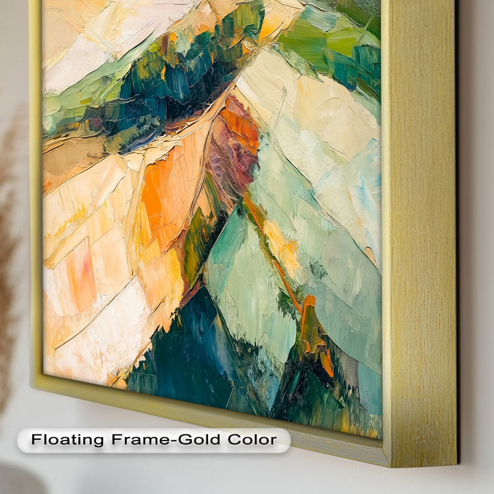 Golden Divide – Abstraktes Landschaftsfeld-Ölgemälde