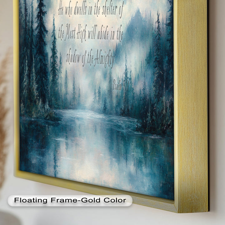 Psalm 91:1 – Divine Protection Bible Verse Oil Painting