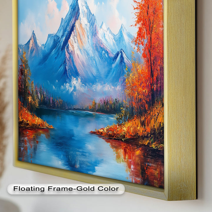 Incredible Stunning Mountain Landscape – Framed Nature Oil Painting