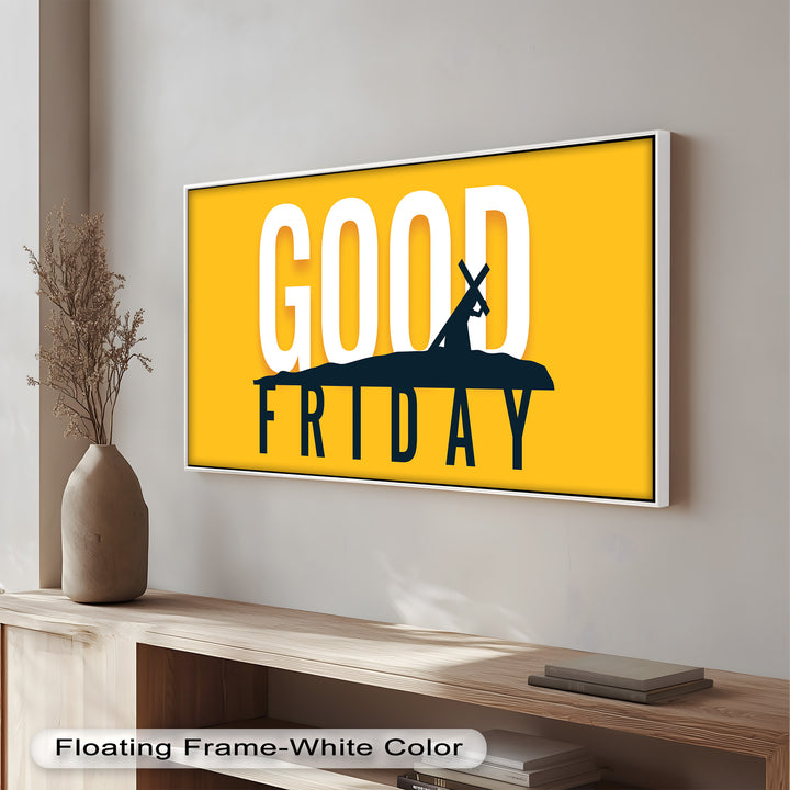 Bible-Inspired Oil Painting – Good Friday Cross Art for Christian Homes