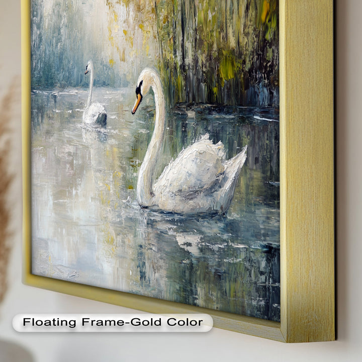 Swans on the Lake – Animal Oil Painting