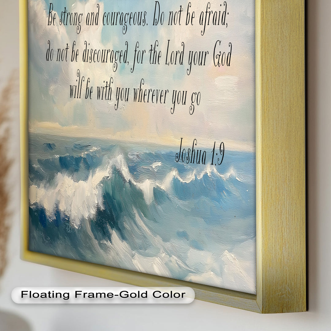 Joshua 1:9 – Strength and Courage Bible Verse Oil Painting
