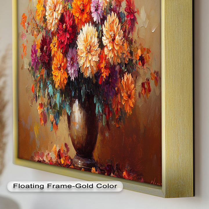 Dahlia Bouquet Wall Art – Still Life Oil Paintings