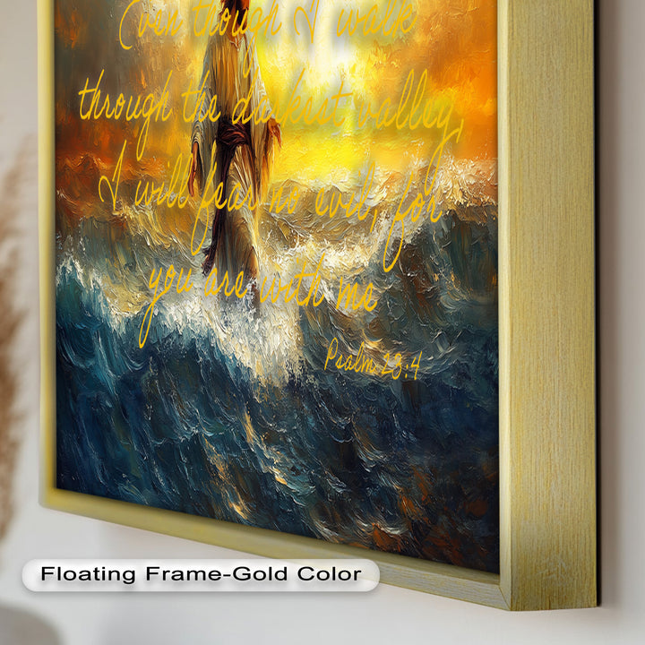 Psalm 23:4 – Fear No Evil Bible Verse Oil Painting
