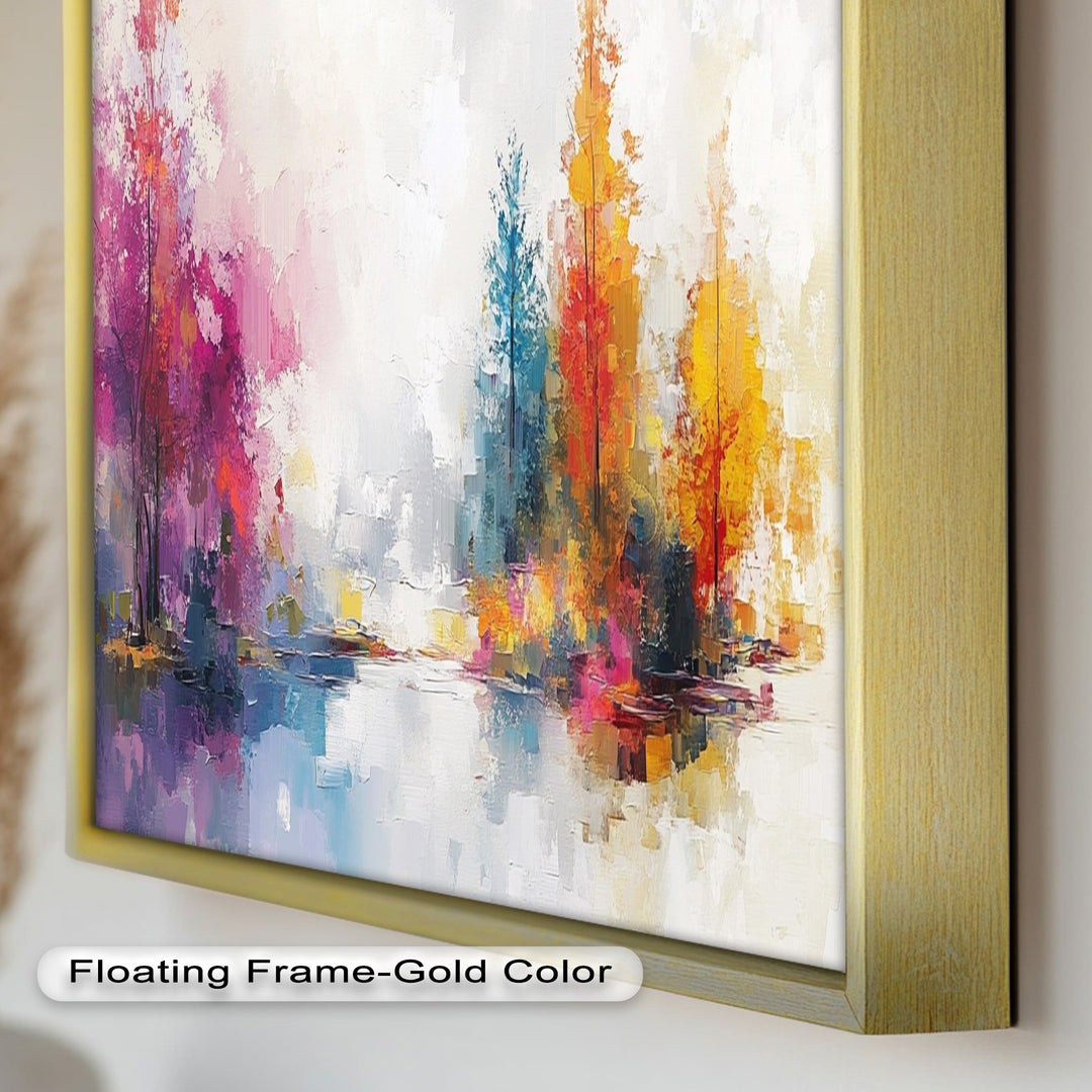 Brush Stroke Abstract Modern Art – Framed Contemporary Oil Painting