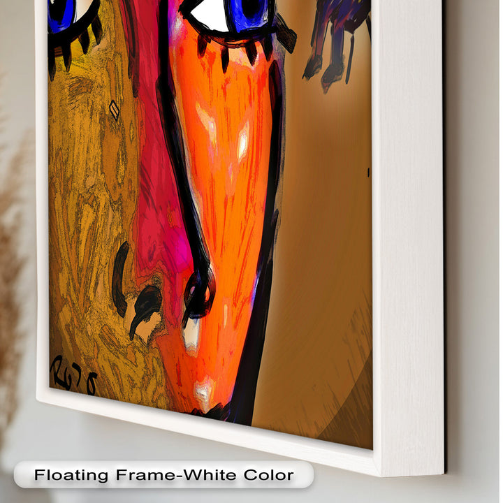 Vivid Gaze – Abstract Expressionist Portrait Oil Painting
