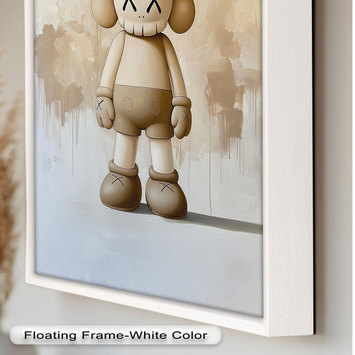 Monochrome Companion – Minimalistisches KAWS-Ölgemälde