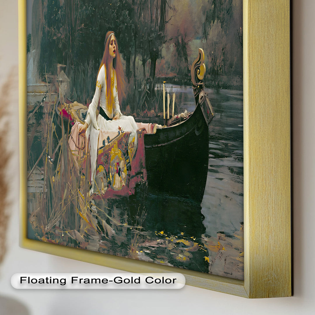 The Lady of Shalott – Romantic River Journey Historic Oil Painting