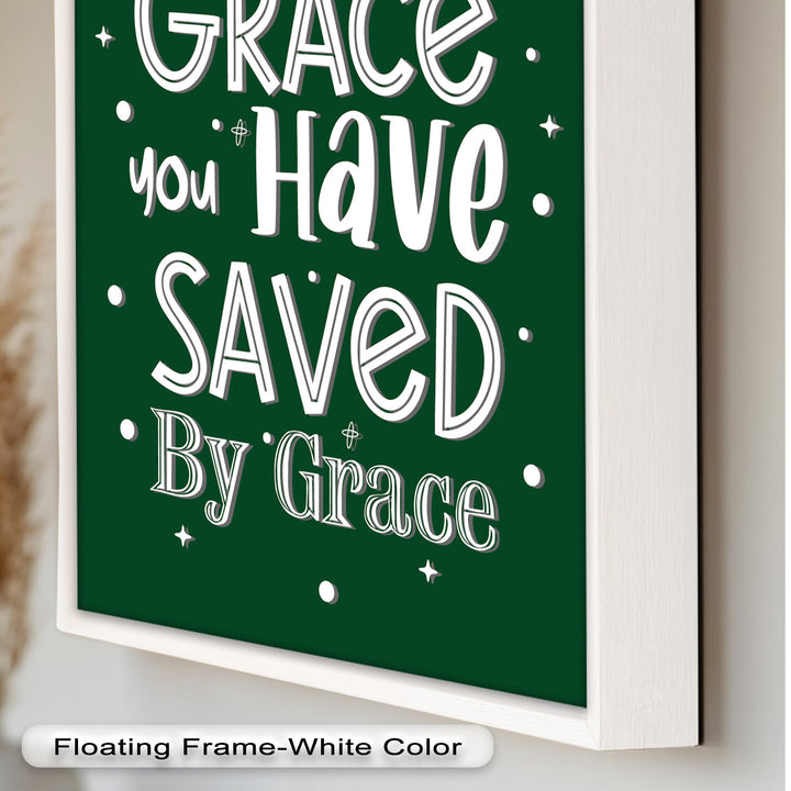 Saved by Grace – Christian Bible Verse Oil Painting