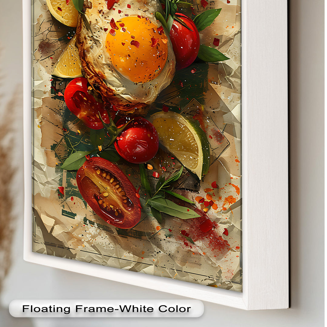 Spiegelei und Brathähnchen mit Kräutern - Food Painting