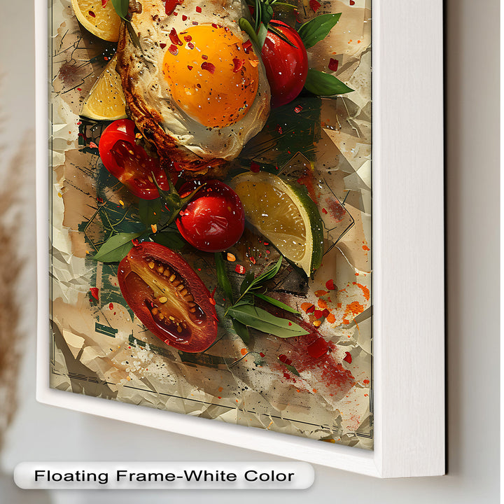 Spiegelei und Brathähnchen mit Kräutern - Food Painting