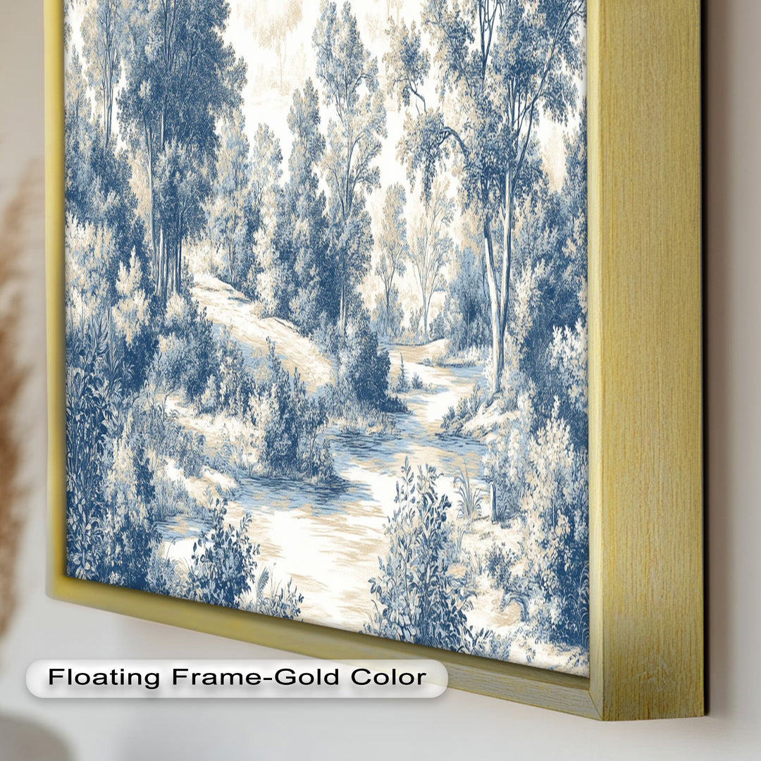 Classic Blue Woodland Scene – Vintage Oil Paintings