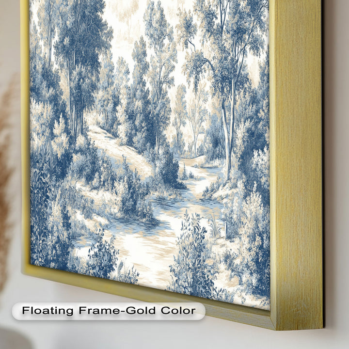 Classic Blue Woodland Scene – Vintage Oil Paintings
