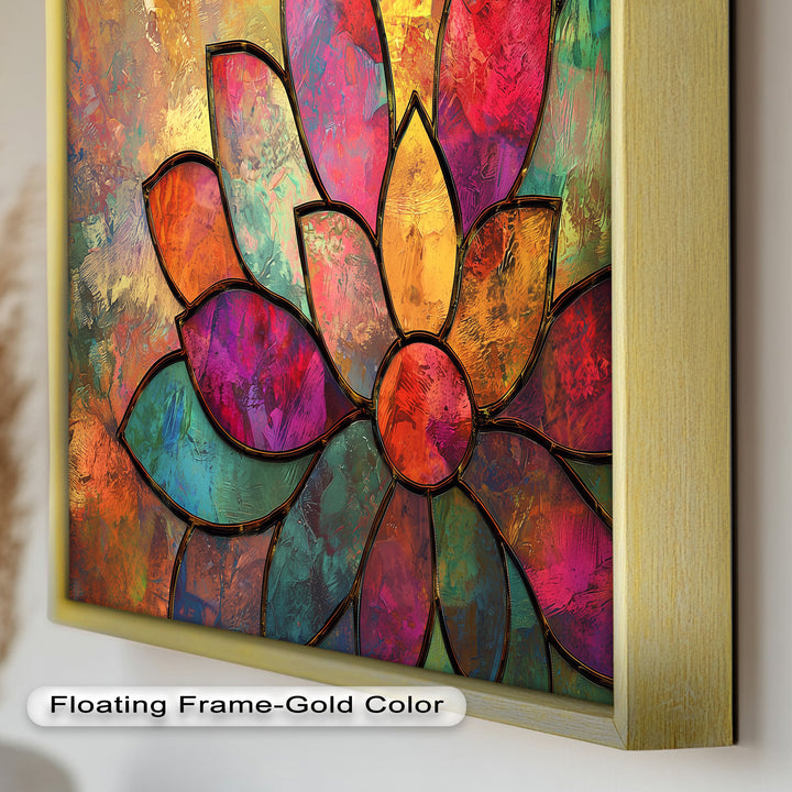 Stained Flower – Framed Oil Painting