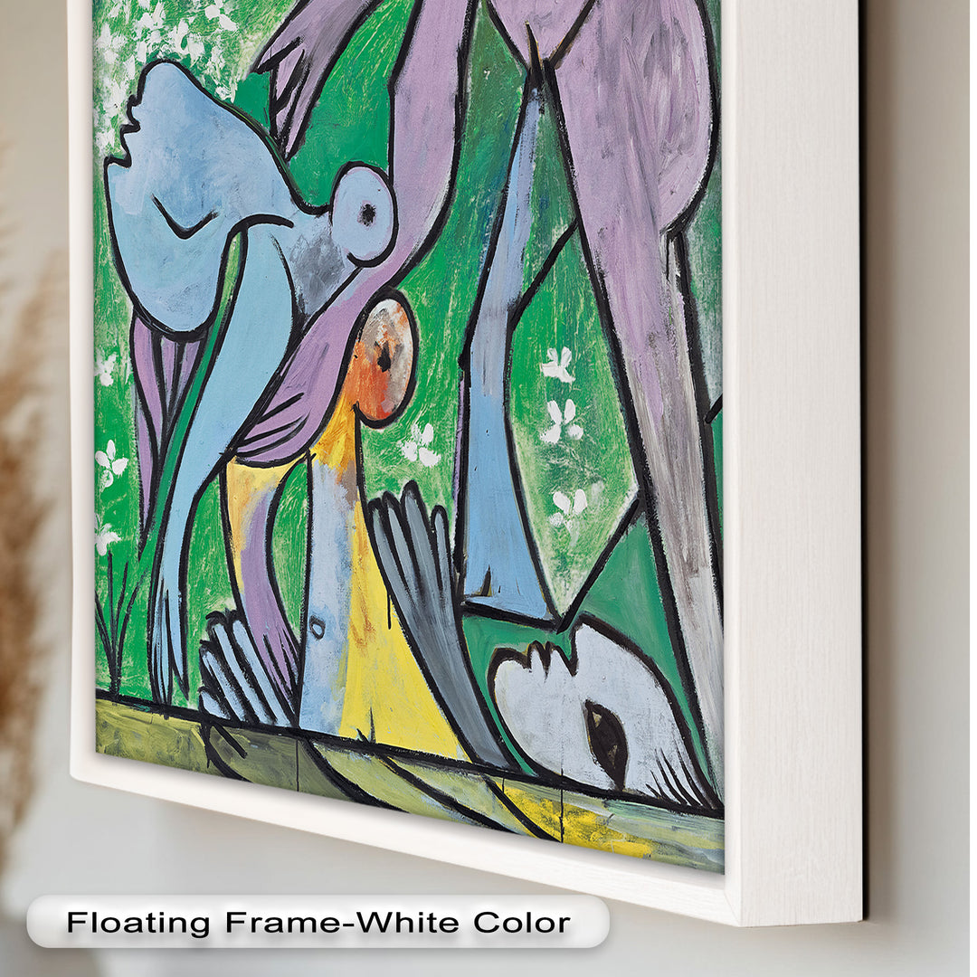 Reclining in Nature – Picasso-Inspired Abstract Nude Oil Painting
