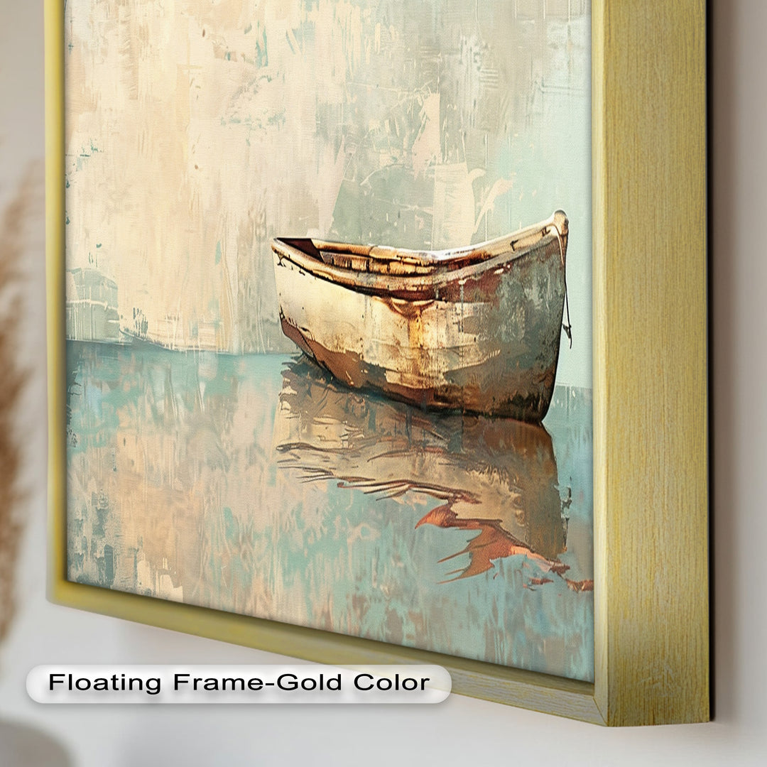 Old Wood Boat – Framed Oil Painting