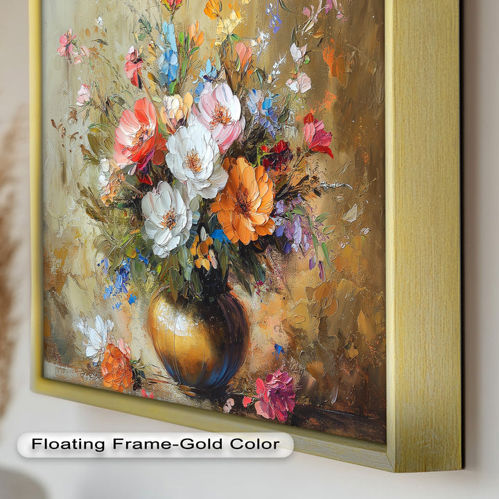 Radiant Bloom – Colorful Floral Oil Painting