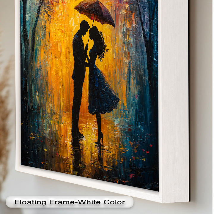 Lovers Under Autumn Glow – Romantic Couple Oil Painting