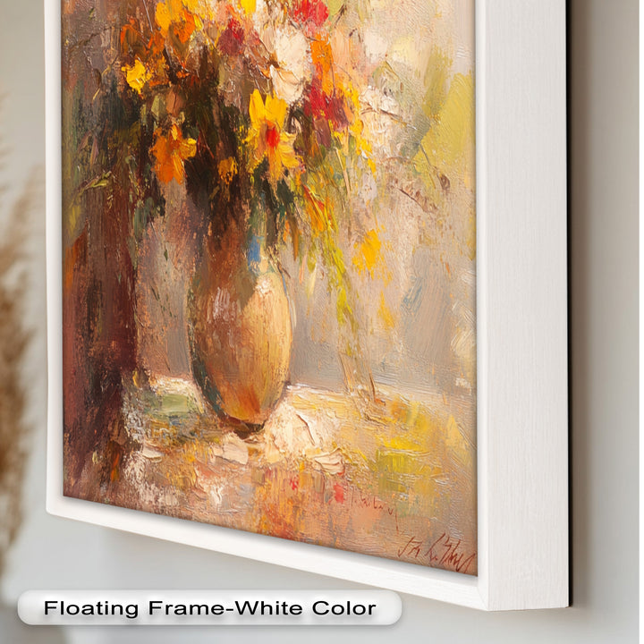 Sunlit Harmony – Vibrant Wildflower Still Life Flower Oil Painting