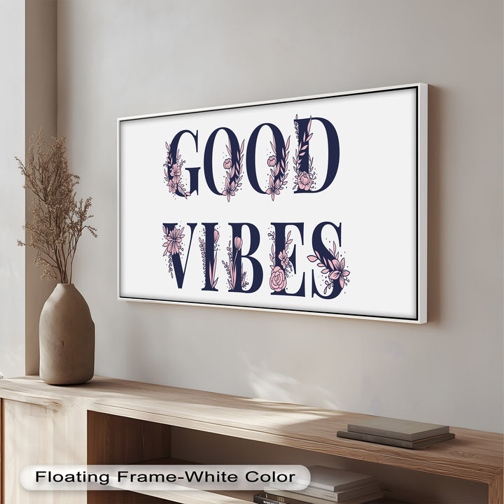 Gute Stimmung – Florale Typografie Ölgemälde