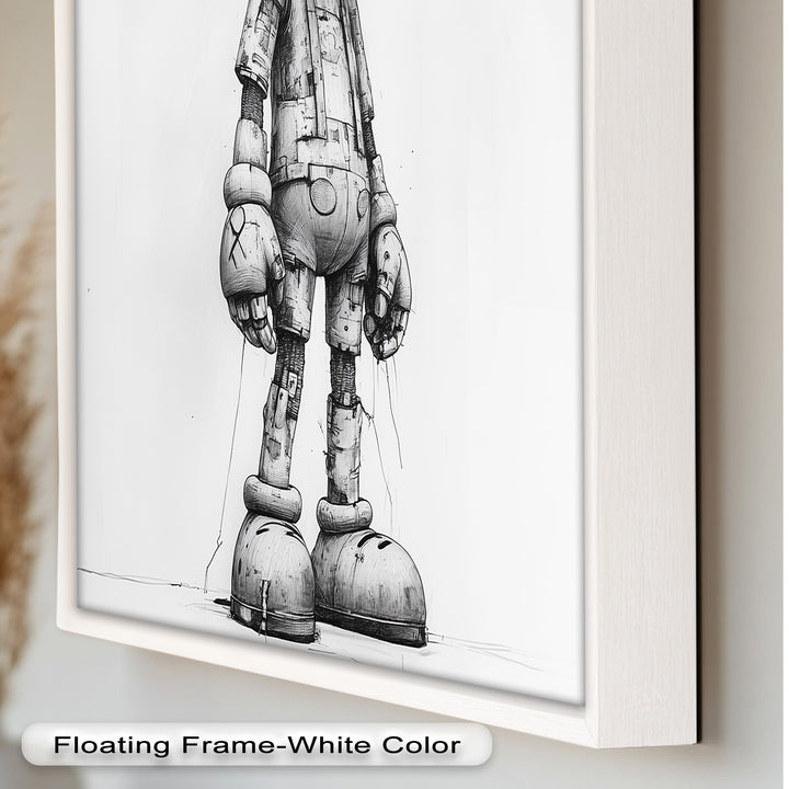 Timber Companion – Monochrome KAWS Oil Painting