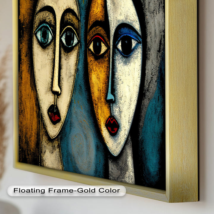 Duality of Gaze – Abstract Expressionist Portrait Picasso Oil Painting