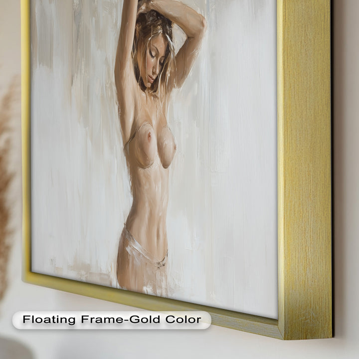 Still Grace – Serene Nude in Soft Neutral Oil Painting