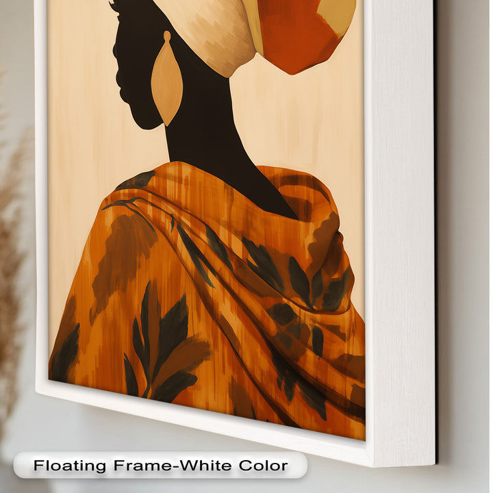 Afrikanische Frau Silhouette Kunst - Gerahmtes Ölgemälde