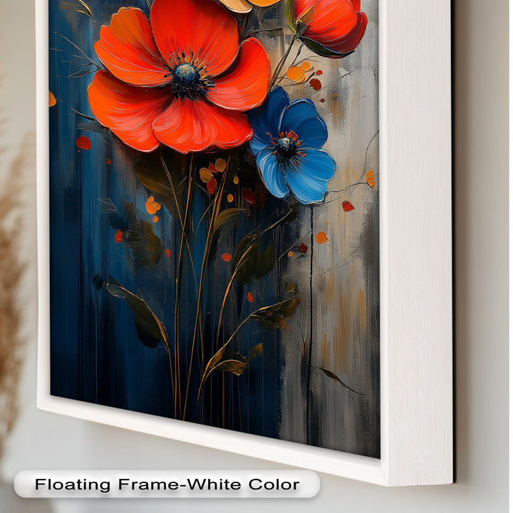 Colorburst Petals – Bold Poppy Bouquet Flower Oil Painting