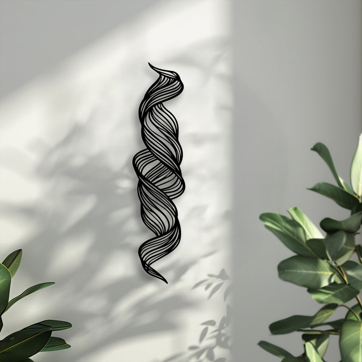 The visual rhythm of this twisted flow abstract metal art for wall creates a dynamic, elegant display with delicate shadows.
