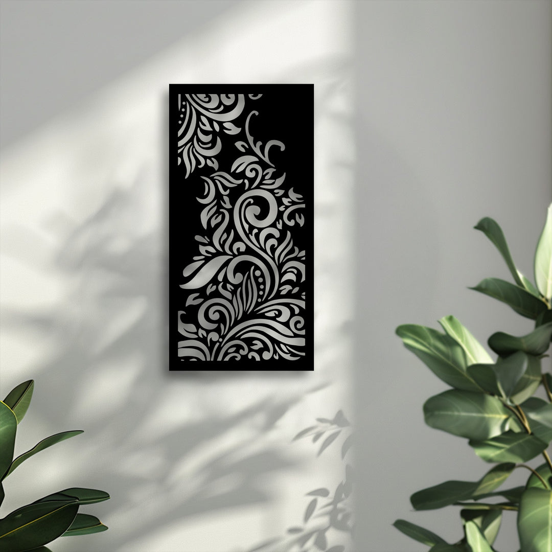 Crafted from durable, high-quality unique metal wall art, this ornamental floral swirl panel offers an elegant and decorative accent.