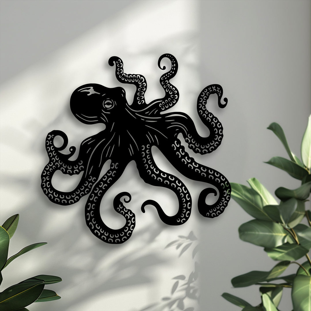 Octopus Tentacles Metal Wall Art – Nautical Ocean Decor