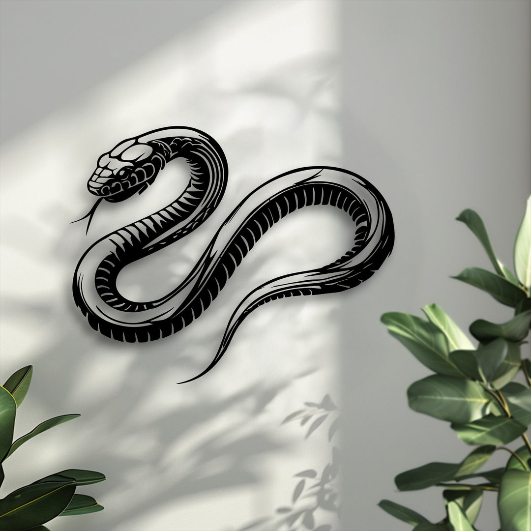 Venom Curve – Snake Silhouette Metal Wall Art