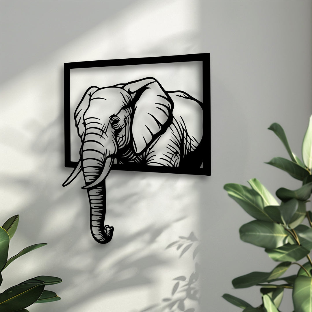 Highlighting its abstract quality, this modern elephant metal wall art with a unique 3D effect serves as captivating decoration wall art.
