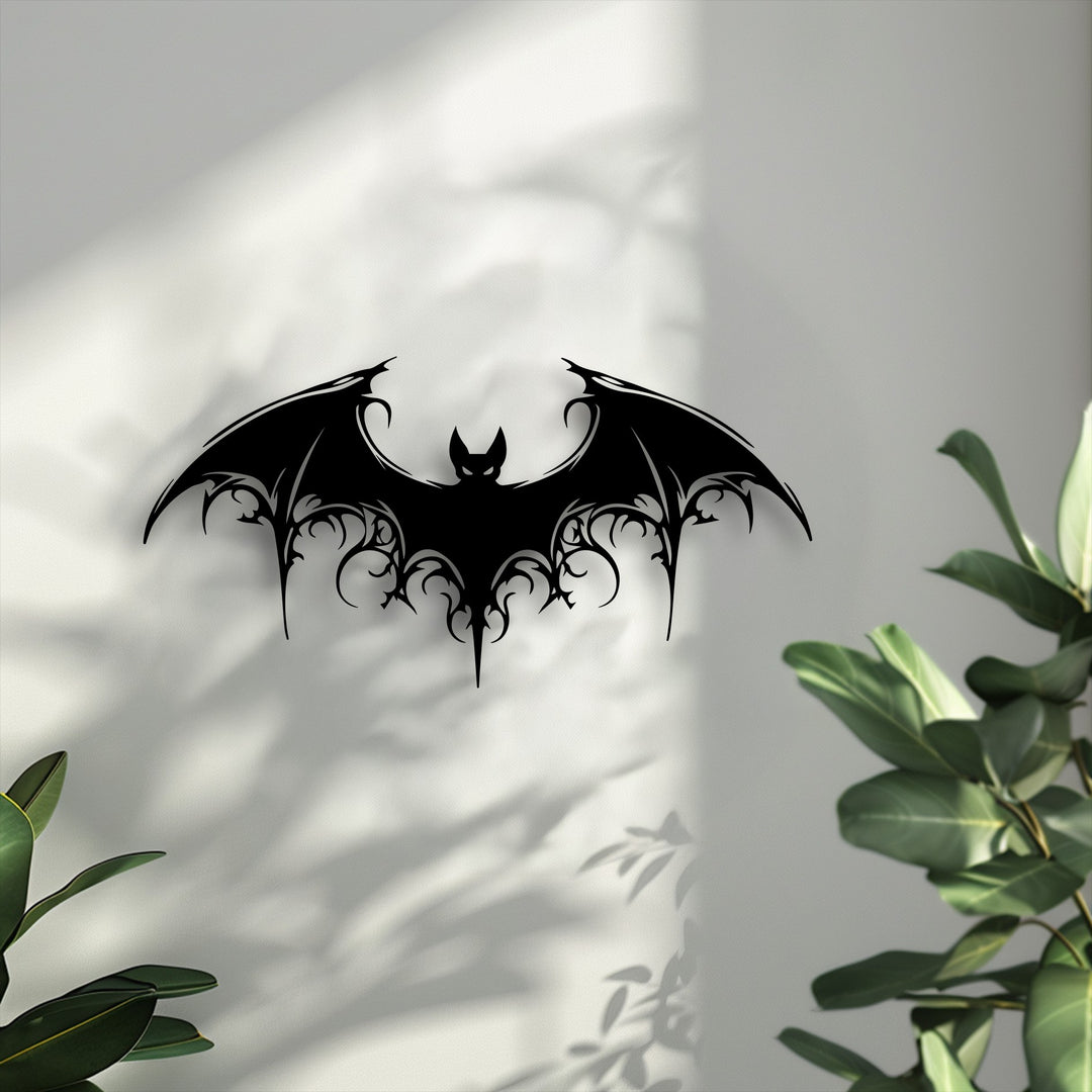 Gothic Bat Metal Wall Art – Dark Fantasy Winged Decor