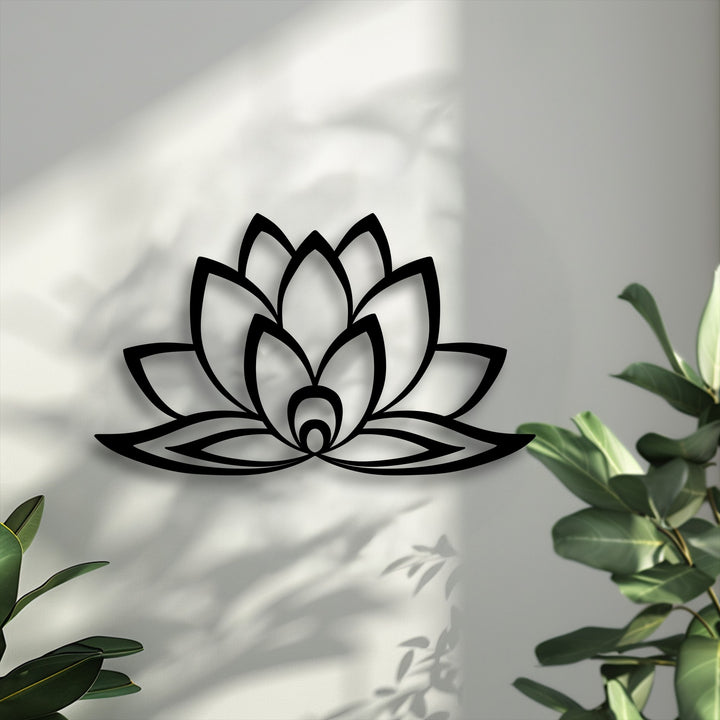 Exemplary material quality is evident in this sleek Minimal Lotus Bloom metal art for wall.